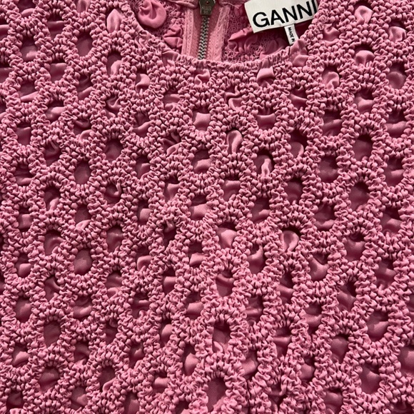 Ganni smocked satin tshirt 34 - Picture 2 of 10